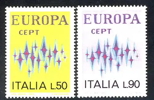 Union européenne 1972 Italie 1364-1365, taux ** / MNH