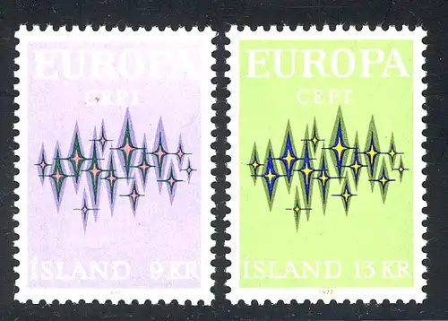 Union européenne 1972 Islande 461-462, phrase ** / MNH