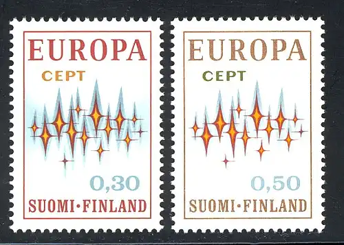 Union européenne 1972 Finlande 700-701, taux ** / NHM