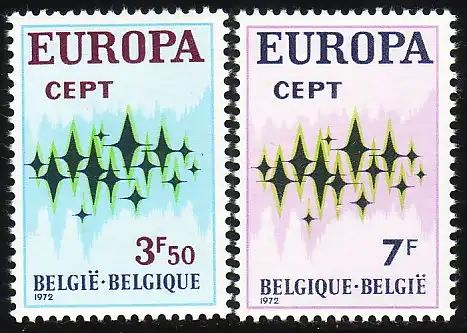 Union européenne 1972 Belgique 1678-1679, taux ** / NHM