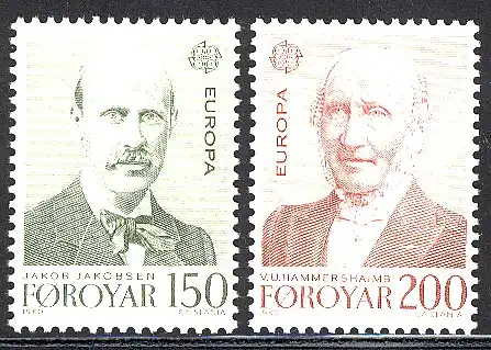 Europaunion 1980 Dänemark-Färöer 53-54, Satz ** / MNH