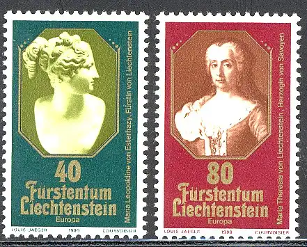 Union européenne 1980 Liechtenstein 741-742, phrase ** / MNH