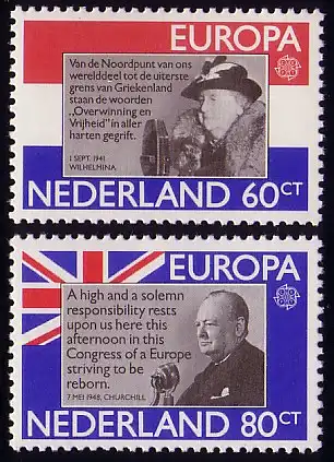 Europaunion 1980 Niederlande 1168-1169, Satz ** / MNH