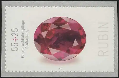 2909 Edelstein Rubin selbstklebend aus Rolle: Set zu 10 Briefmarken, alle **