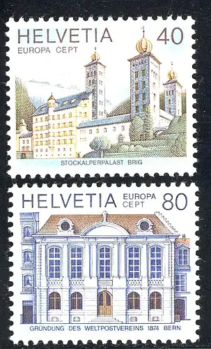 Union européenne 1978 Suisse 1128-1129, phrase ** / MNH