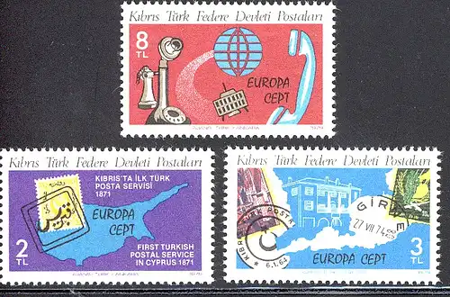Europaunion 1979 Türkisch-Zypern 71-73, Satz ** / MNH