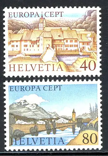 Union européenne 1977 Suisse 1094-1095, taux ** / NHM