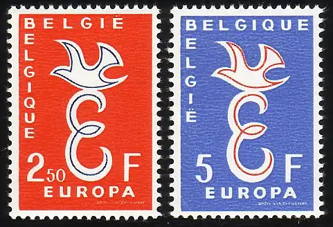 Europaunion 1958 Belgien 1117-1118, Satz ** / MNH