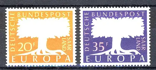 Europaunion 1957 Saarland 402-403, Satz ** / MNH