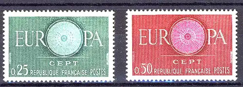 Europaunion 1960 Frankreich 1318-1319, Satz ** / MNH