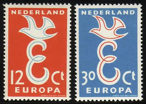 Europaunion 1958 Niederlande 718-719, Satz ** / MNH