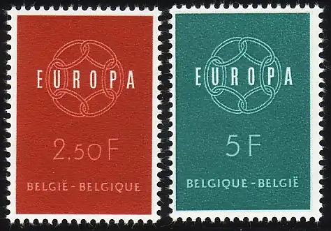 Union européenne 1959 Belgique 1164-165, phrase ** / MNH