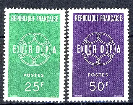 Europaunion 1959 Frankreich 1262-1263, Satz ** / MNH