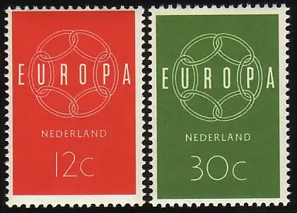 Union européenne 1959 Pays-Bas 735-36, phrase ** / MNH