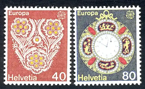 Europaunion 1976 Schweiz 1073-1074, Satz ** / MNH