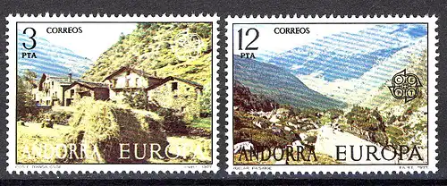 Union européenne 1977 Andorre (Post espagnol) 107-108, phrase ** / MNH