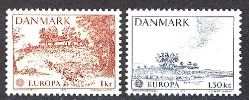 Europaunion 1977 Dänemark 639-640, Satz ** / MNH