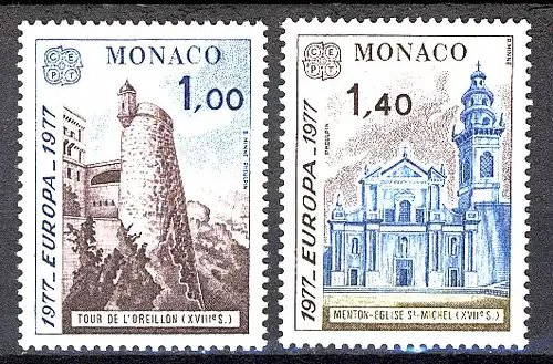 Union européenne 1977 Monaco 1273-1274, taux ** / NHM