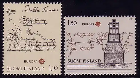 Union européenne 1979 Finlande 842-843, taux ** / NH