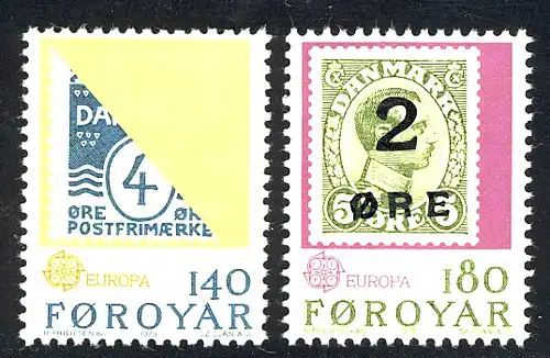 Union européenne 1979 Danemark-Faeröer 43-44, phrase ** / MNH