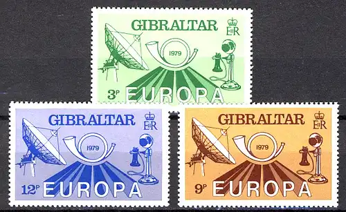 Union européenne 1979 Gibraltar 392-394, taux ** / NH