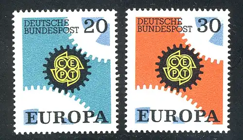 Union européenne 1967 République fédérale d'Allemagne 533-534, phrase ** / MNH