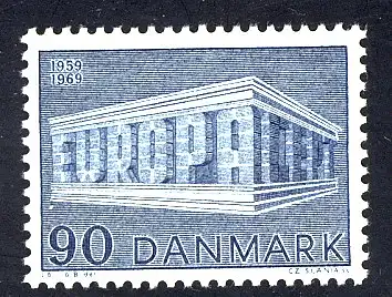 Europaunion 1969 Dänemark 479, Marke ** / MNH