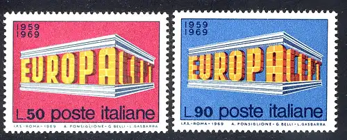 Union européenne 1969 Italie 1295-1296, taux ** / NHM