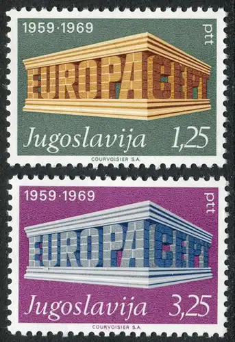 Union européenne 1969 Yougoslavie 1361-1362 (1ère édition), phrase ** / NHM
