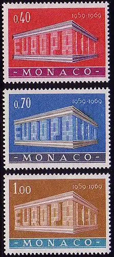 Union européenne 1969 Monaco 929-931, phrase ** / MNH