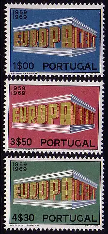 Europaunion 1969 Portugal 1070-1072, Satz ** / MNH