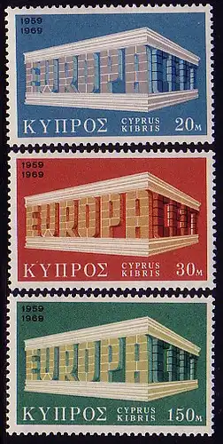 Europaunion 1969 Zypern 319-321, Satz ** / MNH