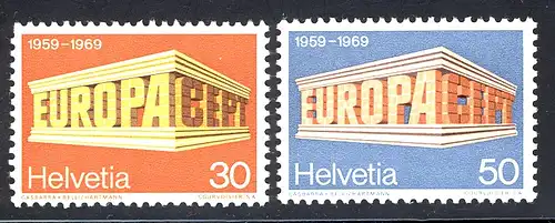 Union européenne 1969 Suisse 900-901, phrase ** / MNH