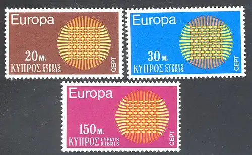 Union européenne 1970 Chypre 332-334, taux ** / NHM