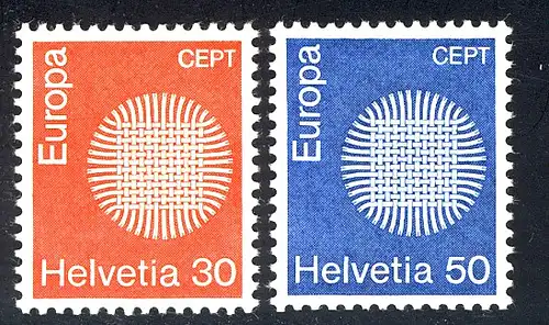 Europaunion 1970 Schweiz 923-924, Satz ** / MNH