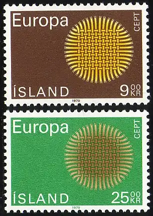 Europaunion 1970 Island 442-443, Satz ** / MNH
