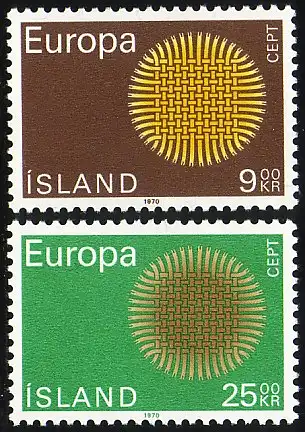 Union européenne 1970 Islande 442-443, taux ** / NHM