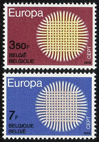 Union européenne 1970 Belgique 1587-1588, taux ** / NHM