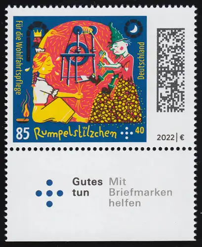 3664 Rumpelstilzchen 85 Cent, nassklebend aus Markenheftchen, ** postfrisch