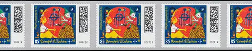 3669 Rumpelstilzchen, selbstklebend, 5er-Streifen mit GERADER Nummer **