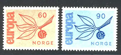 Union européenne 1965 Norvège 532-533, taux ** / NHM