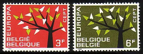 Union européenne 1962 Belgique 1282-1283, taux ** / NH