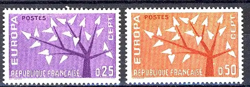 Union européenne 1962 France 1411-1412, phrase ** / MNH