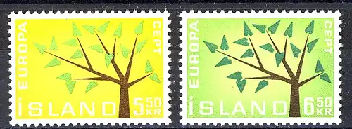 Union européenne 1962 Islande 364-365, phrase ** / MNH