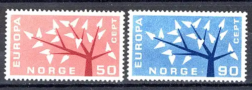 Union européenne 1962 Norvège 476-477, taux ** / NHM