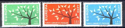 Europaunion 1962 Türkei 1843-1845, Satz ** / MNH