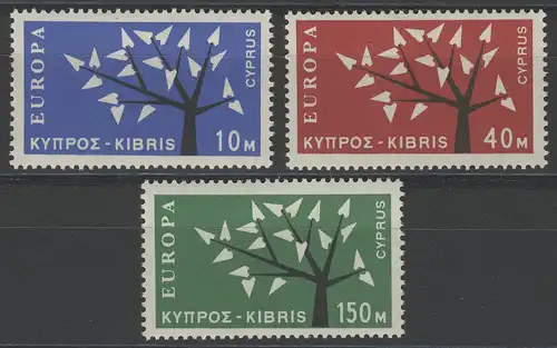 Europaunion 1962 Zypern 215-217, Satz ** / MNH