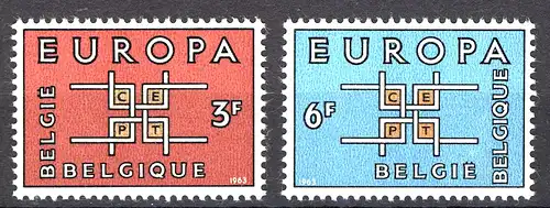 Union européenne 1963 Belgique 1320-1321, phrase ** / MNH