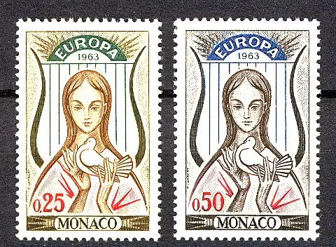 Union européenne 1963 Monaco 742-743, phrase ** / MNH