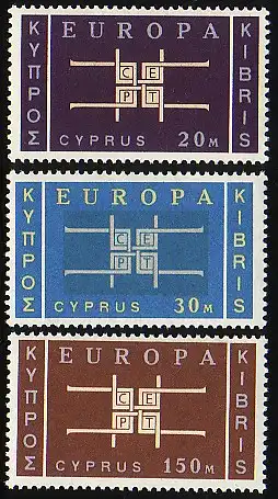 Europaunion 1963 Zypern 225-227, Satz ** / MNH